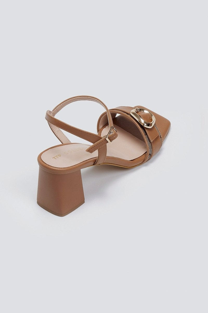 Πέδιλα με ύφασμα και print TFP - Ταμπά - thefashionproject.gr - TFP