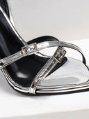 Πέδιλα μυτερά λουστρίνι TFP 75432 - Ασημί - thefashionproject.gr - TFP