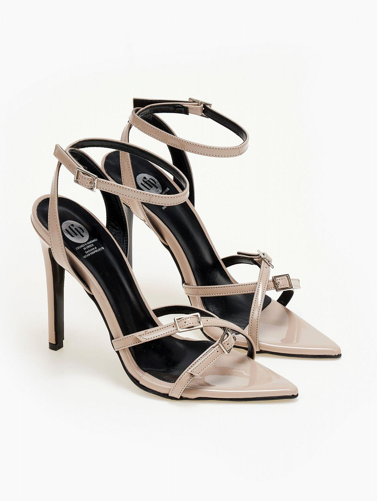 Πέδιλα μυτερά λουστρίνι TFP 75432 - Nude - thefashionproject.gr - TFP