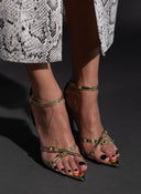 Πέδιλα μυτερά λουστρίνι TFP 75432 - Χρυσό - thefashionproject.gr - TFP