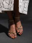 Πέδιλα μυτερά λουστρίνι TFP 75432 - Χρυσό - thefashionproject.gr - TFP