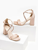 Πέδιλα σατέν crossover με στρας TFP