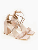 Πέδιλα σατέν crossover με στρας TFP