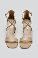 Πέδιλα σατέν crossover με στρας TFP