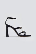 Πέδιλα σατέν με λεπτά λουράκια TFP - Μαύρο - thefashionproject.gr - TFP