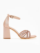 Πέδιλα σατέν με μπαρέτα και strass TFP