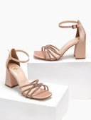 Πέδιλα σατέν με μπαρέτα και strass TFP