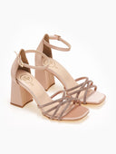 Πέδιλα σατέν με μπαρέτα και strass TFP