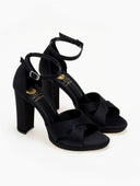 Πέδιλα σατέν με μπαρέτα TFP - Μαύρο - thefashionproject.gr - TFP