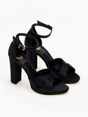 Πέδιλα σατέν με μπαρέτα TFP - Μαύρο - thefashionproject.gr - TFP