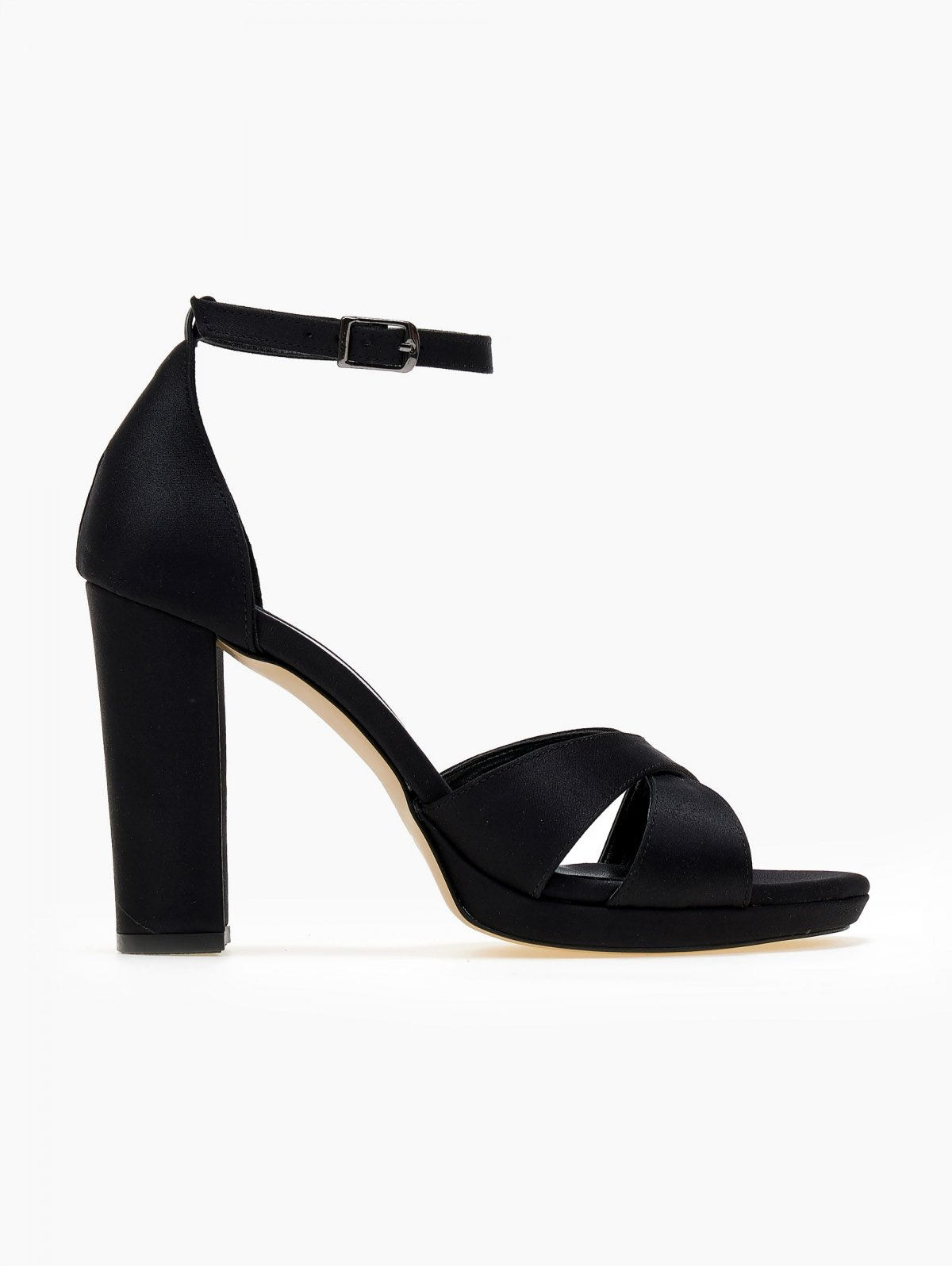Πέδιλα σατέν με μπαρέτα TFP - Μαύρο - thefashionproject.gr - TFP