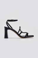 Πέδιλα σατέν με στρας TFP - Μαύρο - thefashionproject.gr - TFP