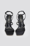 Πέδιλα σατέν με στρας TFP - Μαύρο - thefashionproject.gr - TFP