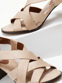 Πέδιλα suede με crossover φάσες ERYNN - Nude - thefashionproject.gr - ERYNN