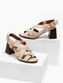 Πέδιλα suede με crossover φάσες ERYNN - Nude - thefashionproject.gr - ERYNN