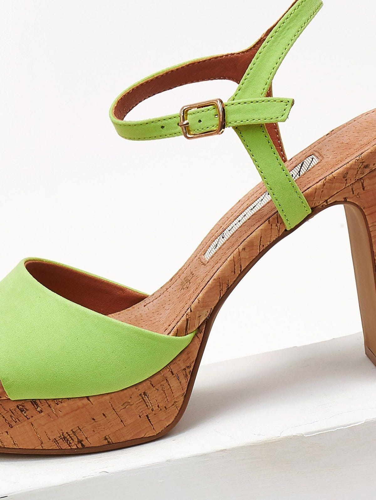 Πέδιλα suede με φελλό MARIAMARE - Lime - thefashionproject.gr - MARIAMARE