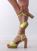 Πέδιλα suede με φελλό MARIAMARE - Lime - thefashionproject.gr - MARIAMARE