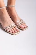 Πέδιλα χαμηλά με ανάγλυφο pattern TFP - Χρυσό - thefashionproject.gr - TFP