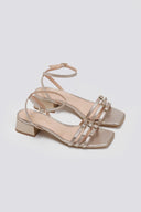 Πέδιλα χαμηλά με ανάγλυφο pattern TFP - Χρυσό - thefashionproject.gr - TFP