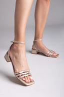 Πέδιλα χαμηλά με ανάγλυφο pattern TFP - Χρυσό - thefashionproject.gr - TFP