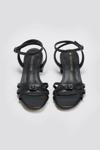 Πέδιλα χαμηλά με λουράκια TFP - Μαύρο - thefashionproject.gr - TFP
