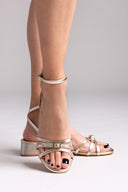 Πέδιλα χαμηλά με λουράκια TFP - Χρυσό - thefashionproject.gr - TFP