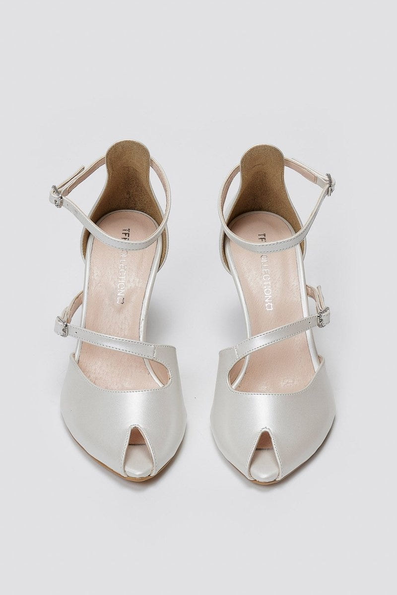 Peep Toe Cutout Pumps TFP - Pearl Metallic - thefashionproject.gr - TFP