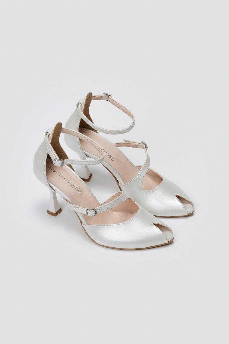 Peep Toe Cutout Pumps TFP - Pearl Metallic - thefashionproject.gr - TFP