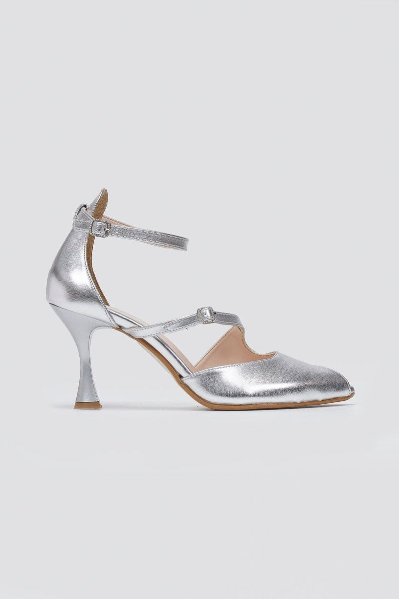 Peep Toe Cutout Pumps TFP - Silver Metallic - thefashionproject.gr - TFP