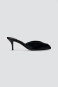 Stephan - Peep Toe Mules Kitten Heel - Black Matte