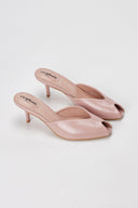 Stephan - Peep Toe Mules Kitten Heel - Pink Matte