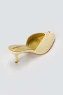 Stephan - Peep Toe Mules Kitten Heel - Yellow Matte
