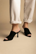 BOTEGGA 22 - Peep Toe Mules Slim Heel - Black Suede