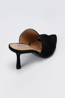 BOTEGGA 22 - Peep Toe Mules Slim Heel - Black Suede