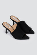 BOTEGGA 22 - Peep Toe Mules Slim Heel - Black Suede