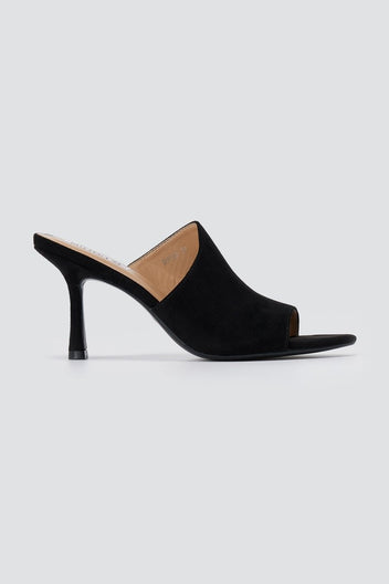 BOTEGGA 22 - Peep Toe Mules Slim Heel - Black Suede