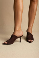 BOTEGGA 22 - Peep Toe Mules Slim Heel - Brown Suede