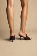 BOTEGGA 22 - Peep Toe Mules Slim Heel - Brown Suede