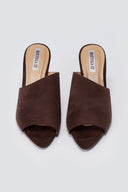 BOTEGGA 22 - Peep Toe Mules Slim Heel - Brown Suede