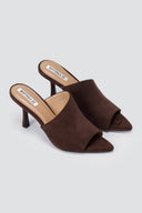 BOTEGGA 22 - Peep Toe Mules Slim Heel - Brown Suede
