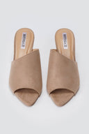 BOTEGGA 22 - Peep Toe Mules Slim Heel - Taupe Suede