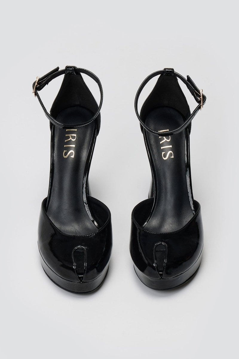 Peep Toe Pumps IRIS - Black Patent - thefashionproject.gr - IRIS