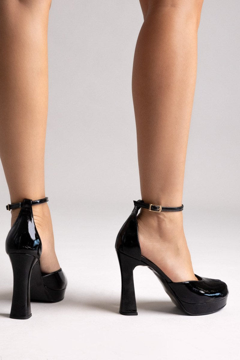 Peep Toe Pumps IRIS - Black Patent - thefashionproject.gr - IRIS
