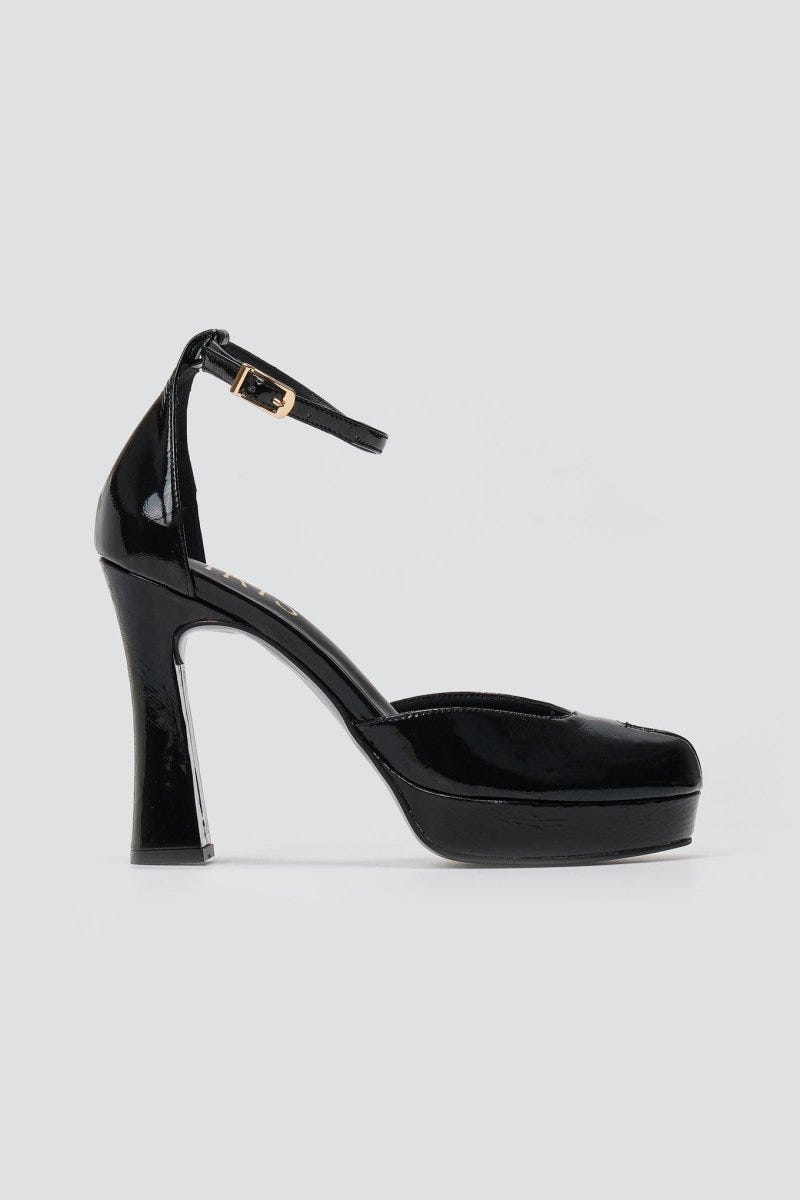 Peep Toe Pumps IRIS - Black Patent - thefashionproject.gr - IRIS