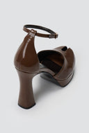 Peep Toe Pumps IRIS - Light Brown Patent - thefashionproject.gr - IRIS