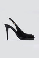Peep Toe Slingback Heels IRIS - Black Patent - thefashionproject.gr - IRIS
