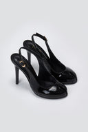 Peep Toe Slingback Heels IRIS - Black Patent - thefashionproject.gr - IRIS