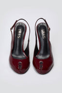 Peep Toe Slingback Heels IRIS - Bordeaux Patent - thefashionproject.gr - IRIS