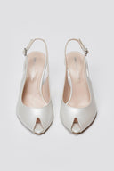 Peep Toe Slingback Pumps TFP - Pearl Metallic - thefashionproject.gr - TFP