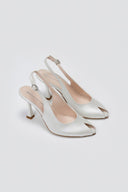 Peep Toe Slingback Pumps TFP - Pearl Metallic - thefashionproject.gr - TFP